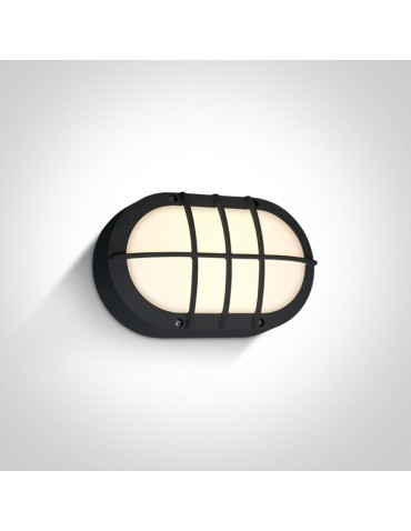 One Light retro LED wall lamp with channel grille black Valmi 67442C/B/W IP54