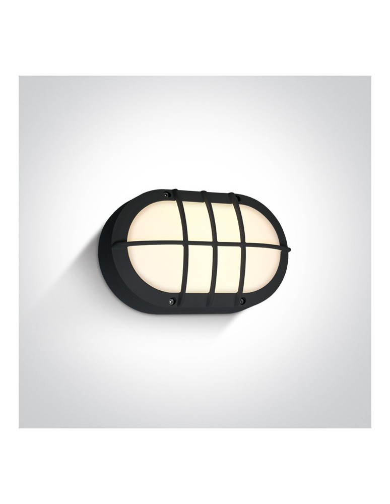 Outdoor wall lamps - One Light retro LED wall lamp with channel grille black Valmi 67442C/B/W IP54 - product kolory-swiatla.pl 1