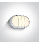 Outdoor wall lamps - One Light retro LED wall lamp with channel grille white Valmi 67442C/W/W IP54 - product 1