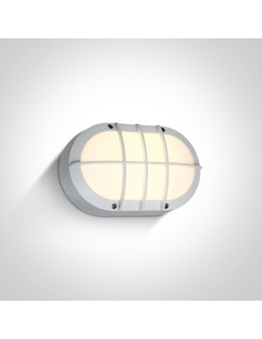 One Light retro LED wall lamp with channel grille white Valmi 67442C/W/W IP54