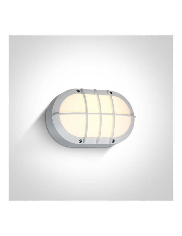 Outdoor wall lamps - One Light retro LED wall lamp with channel grille white Valmi 67442C/W/W IP54 - product kolory-swiatla.pl 1