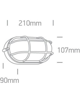 One Light kinkiet z kratką osłoną w stylu morskim kanałowa Santomeri 67444C/B/W IP54 - produkt 2