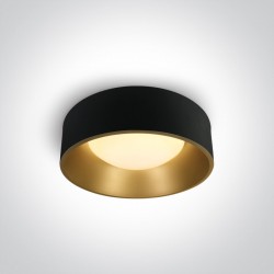 One Light plafon ozdobny LED okrągły 48 cm czarny mosiądz Asteri 67452/B/W