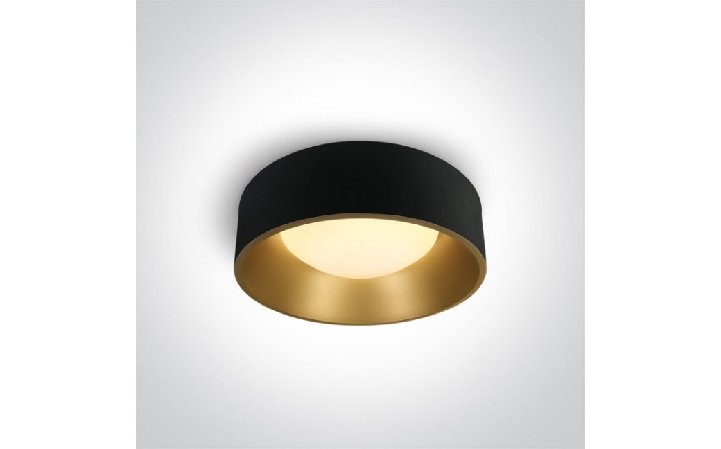 One Light plafon ozdobny LED okrągły 48 cm czarny mosiądz Asteri 67452/B/W