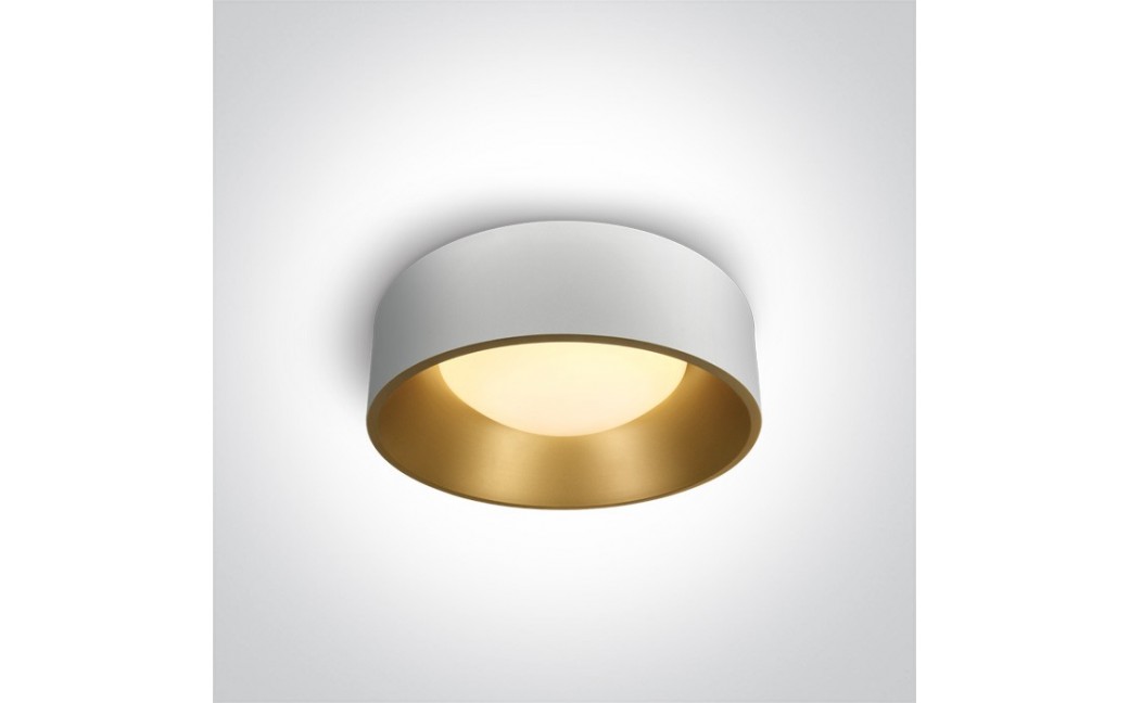 One Light plafon ozdobny LED okrągły 48 cm biały mosiądz Asteri 67452/W/W