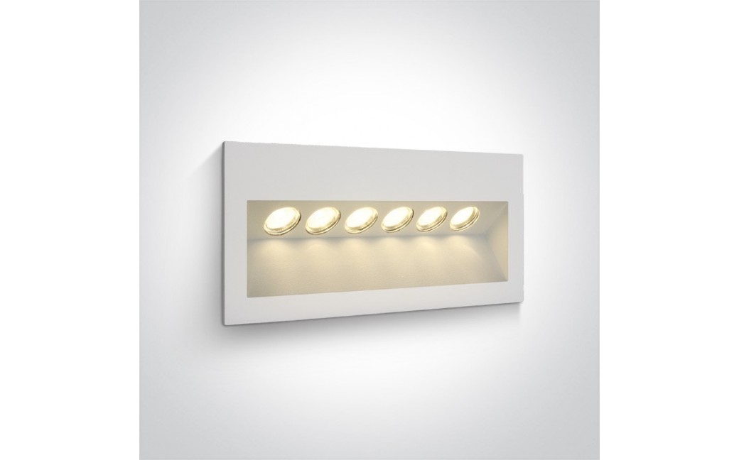 One Light lampa ścienna 6x1W oświetlenie schodów korytarza chodnika Raftis 5 68050/W/W IP65