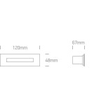 Luminaires to be built into the wall - One Light rectangular LED recess for staircase corridor lighting Letrina 68072A/W IP65 - product 3