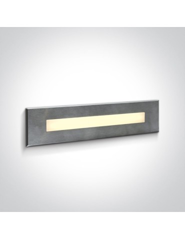 One Light rectangular steel LED recess for staircase corridor lighting Letrina 68072C/W IP65