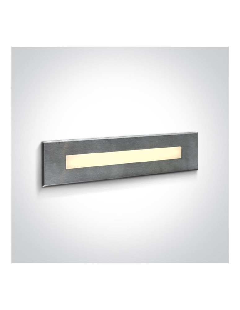 Luminaires to be built into the wall - One Light rectangular steel LED recess for staircase corridor lighting Letrina 68072C/W IP65 - product kolory-swiatla.pl 1
