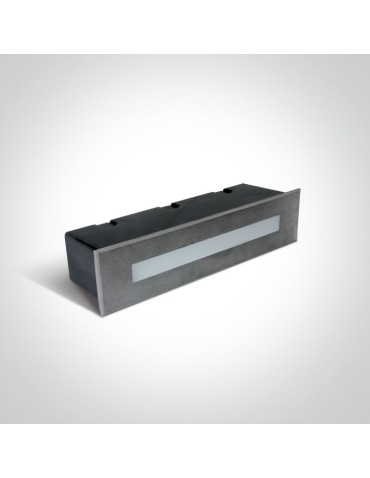 One Light rectangular steel LED recess for staircase corridor lighting Letrina 68072C/W IP65 - product 2