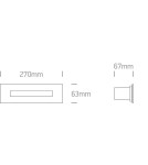 Luminaires to be built into the wall - One Light rectangular steel LED recess for staircase corridor lighting Letrina 68072C/W IP65 - product 3