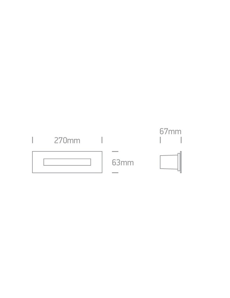 Luminaires to be built into the wall - One Light rectangular steel LED recess for staircase corridor lighting Letrina 68072C/W IP65 - product kolory-swiatla.pl 3