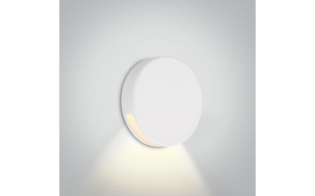 One Light okrągły biały wpust LED do oświetlenia korytarza schodów Persena 68074/W/W IP65