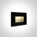 One Light wpust czarny szklany LED do oświetlenia korytarza schodów Levidi 68076/B/W IP65
