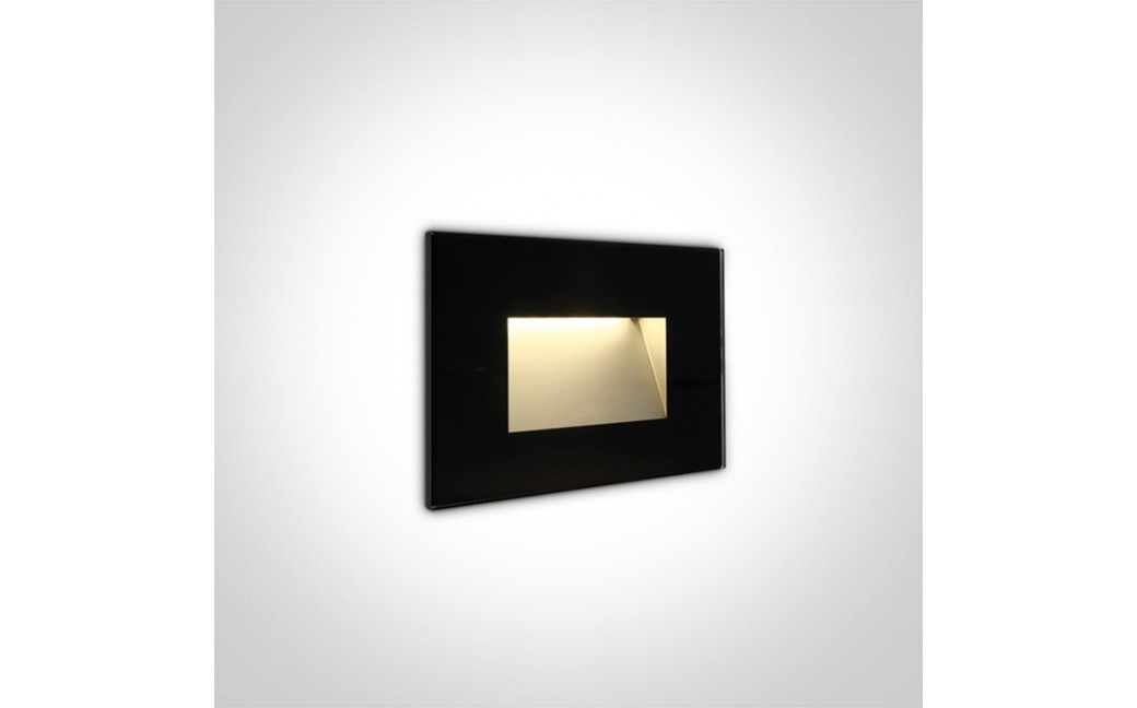 One Light wpust czarny szklany LED do oświetlenia korytarza schodów Levidi 68076/B/W IP65