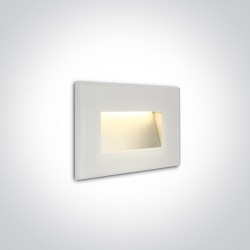 One Light wpust biały szklany LED do oświetlenia korytarza schodów Levidi 68076/W/W IP65