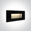 One Light wpust czarny szklany do oświetlenia korytarza Levidi 2 68076A/B/W IP65