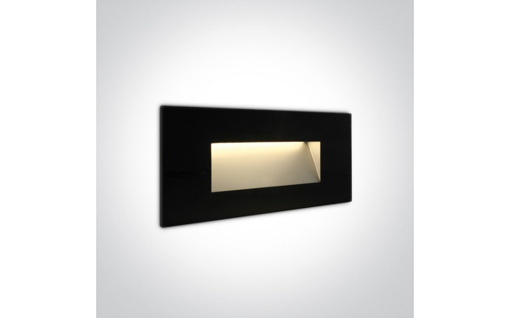 One Light wpust czarny szklany do oświetlenia korytarza Levidi 2 68076A/B/W IP65