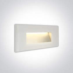 One Light wpust biały szklany do oświetlenia korytarza Levidi 2 68076A/W/W IP65