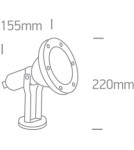 Outdoor spotlights and floodlights - One Light Nikon 7010 stainless steel garden floodlight IP65 - product 3