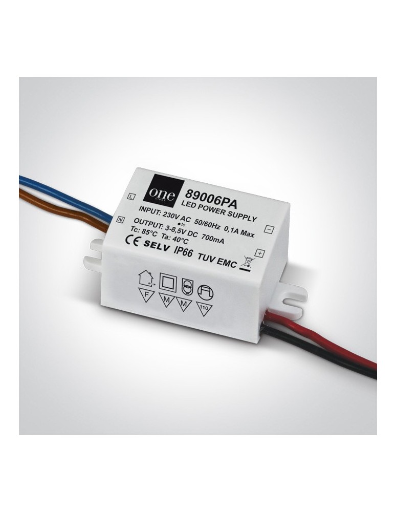 LED power supplies - One Light LED power supply 700mA/amps 1.5-6W - product kolory-swiatla.pl 1