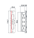 Accessories for 3 phase busbars - Stucchi retractable rail connector white 9003/W - product 2