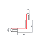 Accessories for 3 phase busbars - Stucchi Internal angle connector - type L black 9011/B - product 2