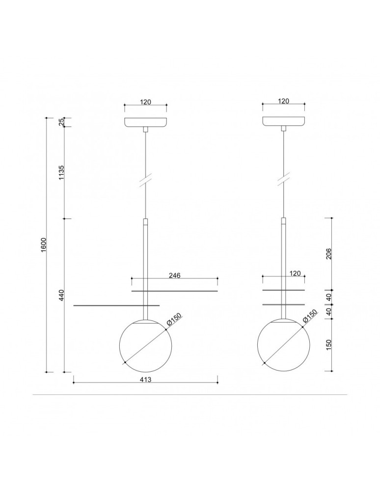 Pendant lamps spheres - UMMO FYLLO A white ceiling pendant lamp FYA111P0 - product kolory-swiatla.pl 6
