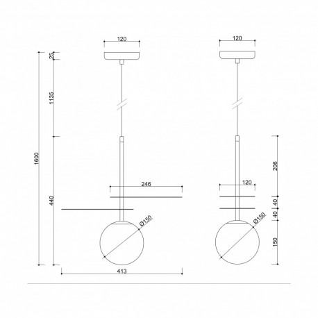 UMMO FYLLO A czarna sufitowa lampa wisząca FYA122P0