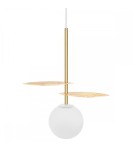 Pendant lamps spheres - UMMO FYLLO A gold pendant lamp with brass leaves FYA131P0 - product 1