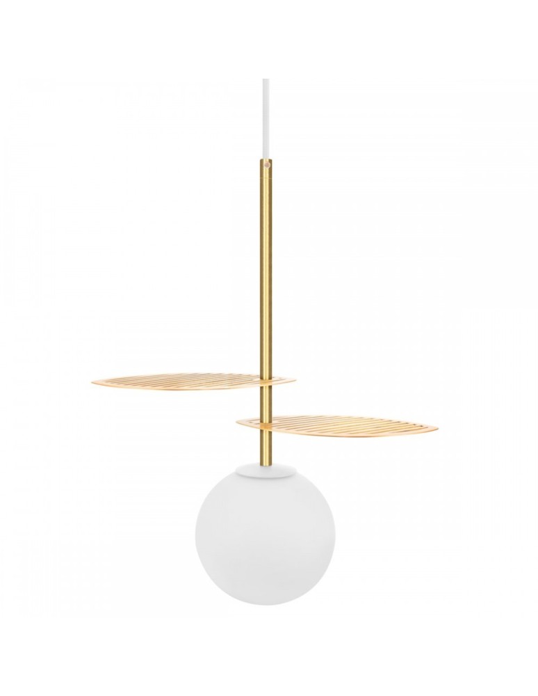 Pendant lamps spheres - UMMO FYLLO A gold pendant lamp with brass leaves FYA131P0 - product kolory-swiatla.pl 1