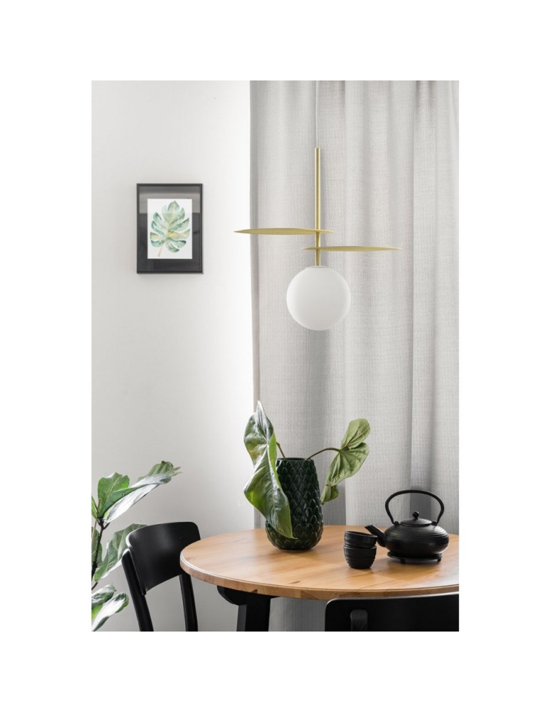 Pendant lamps spheres - UMMO FYLLO A gold pendant lamp with brass leaves FYA131P0 - product kolory-swiatla.pl 2