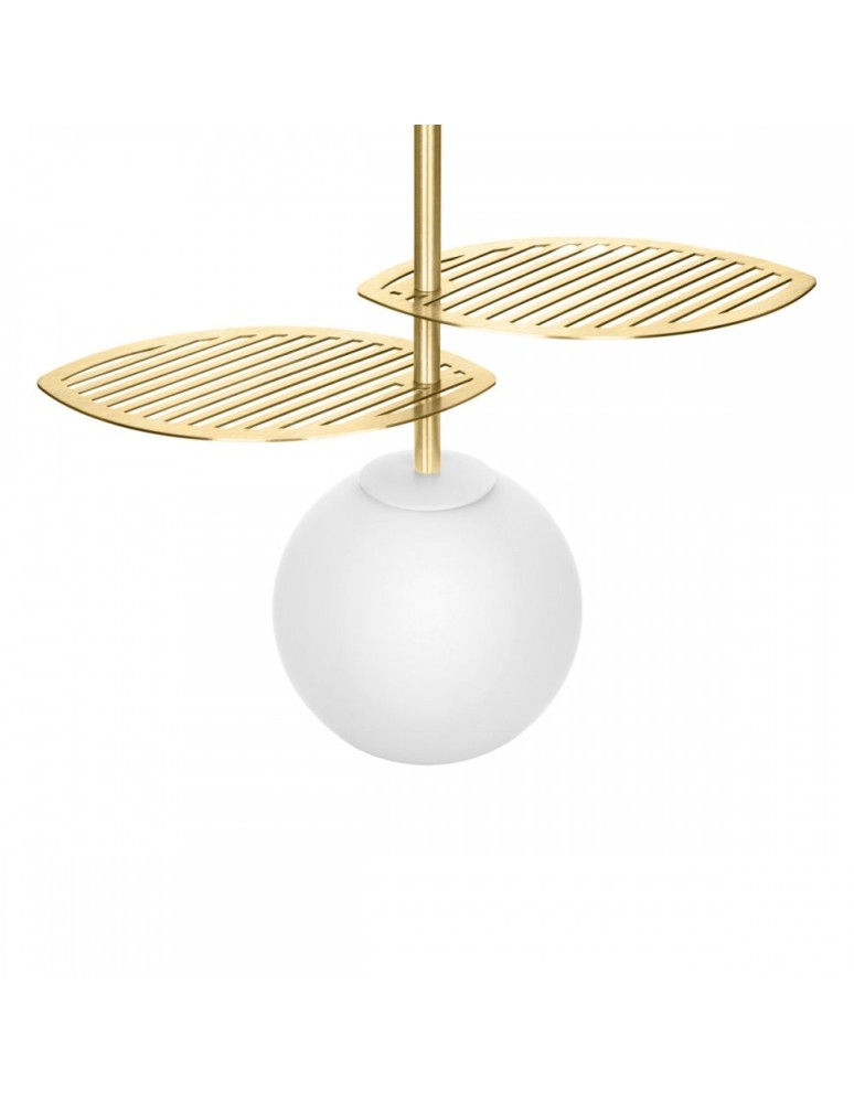 Pendant lamps spheres - UMMO FYLLO A gold pendant lamp with brass leaves FYA131P0 - product kolory-swiatla.pl 3