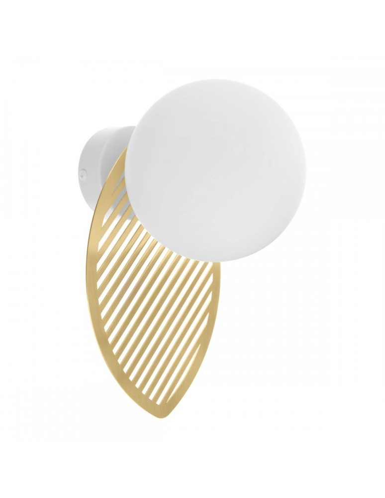 Wall lamps - UMMO FYLLO B gold wall lamp / wall sconce with brass leaf FYB13000 - product kolory-swiatla.pl 1