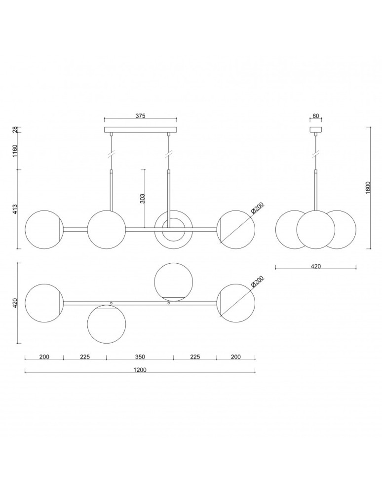 Pendant lamps spheres - UMMO KOP E black ceiling pendant lamp KPE422P0 - product kolory-swiatla.pl 3