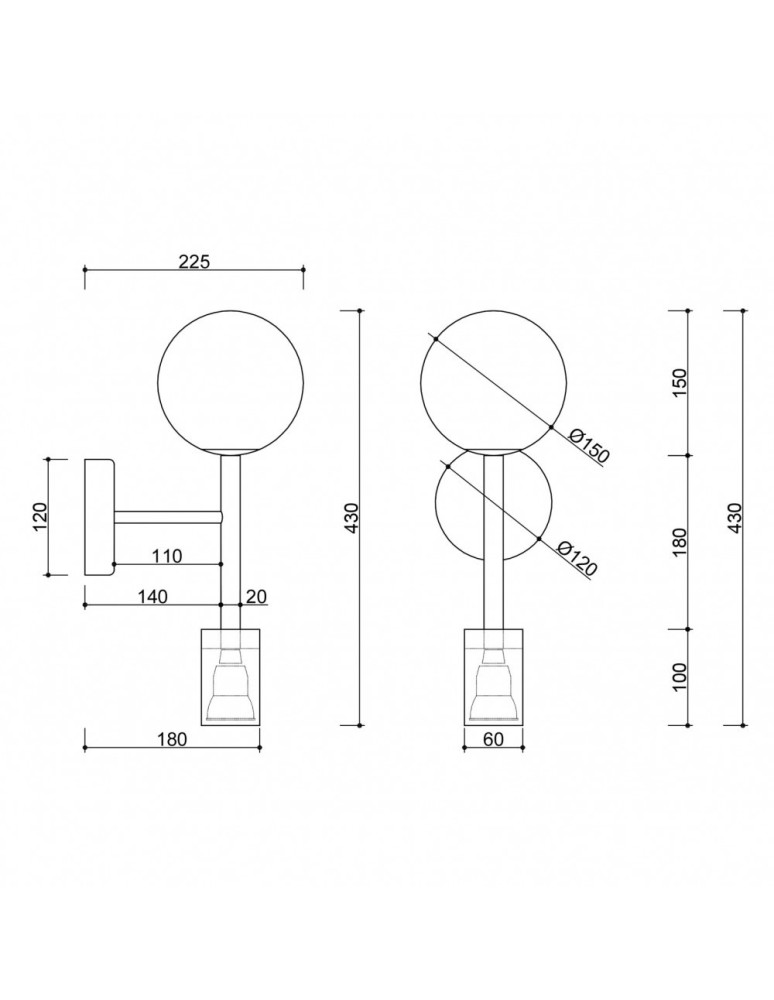 Wall lamps - UMMO KOP C black wall lamp / wall sconce KPC22000 - product kolory-swiatla.pl 5
