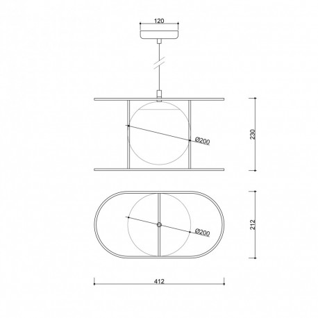 UMMO KUGLO B sufitowa lampa wisząca KUB122B0