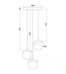 Pendant lamps spheres - UMMO KUUL F3 triple white ceiling pendant lamp KLF311P3. - product 3