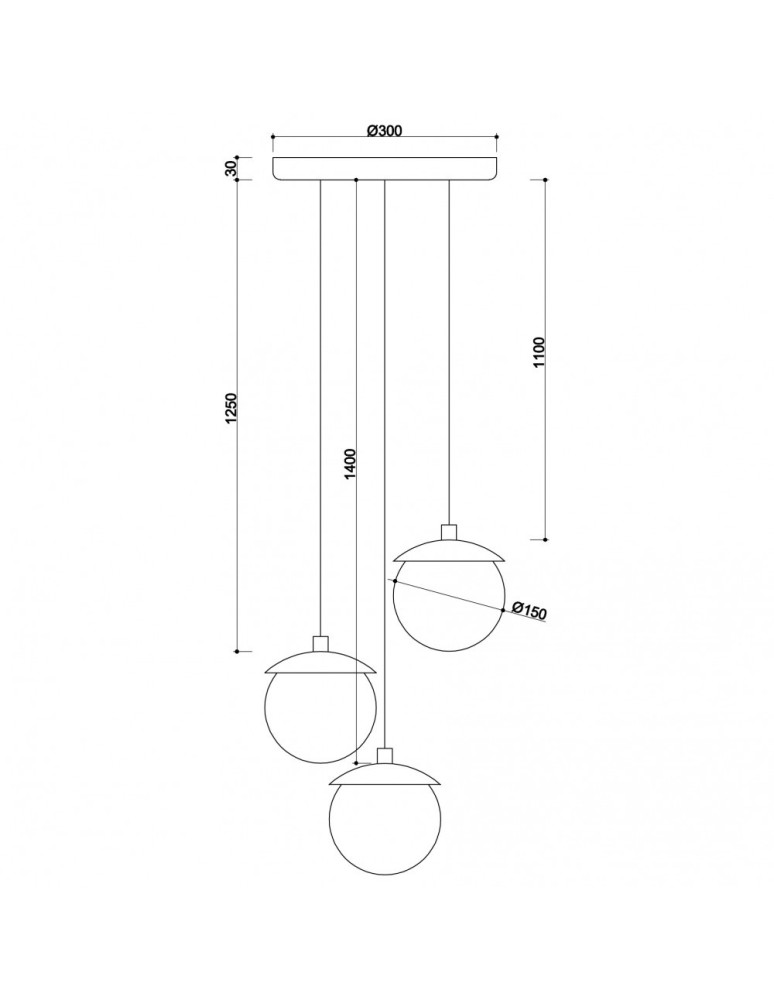 Pendant lamps spheres - UMMO KUUL F3 triple white ceiling pendant lamp KLF311P3. - product kolory-swiatla.pl 3