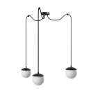 Pendant lamps spheres - UMMO KUUL F3 triple black ceiling pendant lamp with adjustable length KLF322P2 - product 1