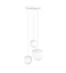 Pendant lamps spheres - UMMO KUUL M triple white ceiling pendant lamp KLM311P4. - product 1