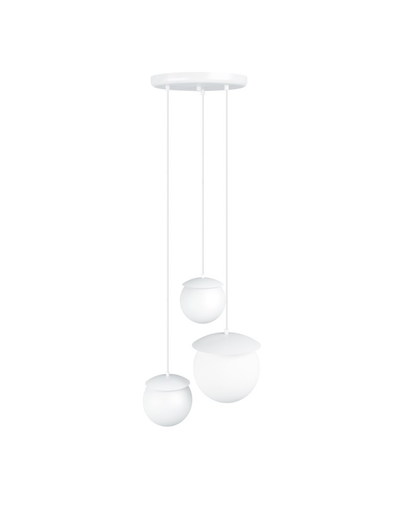Pendant lamps spheres - UMMO KUUL M triple white ceiling pendant lamp KLM311P4. - product kolory-swiatla.pl 1
