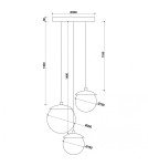 Pendant lamps spheres - UMMO KUUL M triple white ceiling pendant lamp KLM311P4. - product 3