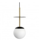 Pendant lamps spheres - UMMO PLAAT A BRASS black ceiling pendant lamp with brass PLA132P0. - product 1