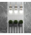 Pendant lamps spheres - UMMO PLAAT A BRASS black ceiling pendant lamp with brass PLA132P0. - product 5