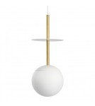 Pendant lamps spheres - UMMO PLAAT A BRASS white ceiling pendant lamp with brass PLA131P0. - product 1