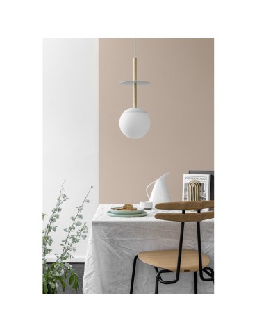 UMMO PLAAT A BRASS biała sufitowa lampa wisząca z mosiądzem PLA131P0 - produkt 2