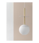 Pendant lamps spheres - UMMO PLAAT A BRASS white ceiling pendant lamp with brass PLA131P0. - product 3