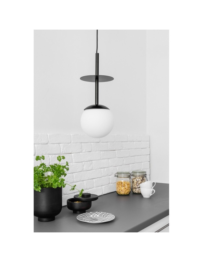 Pendant lamps spheres - UMMO PLAAT A black ceiling pendant lamp PLA122P0. - product kolory-swiatla.pl 2