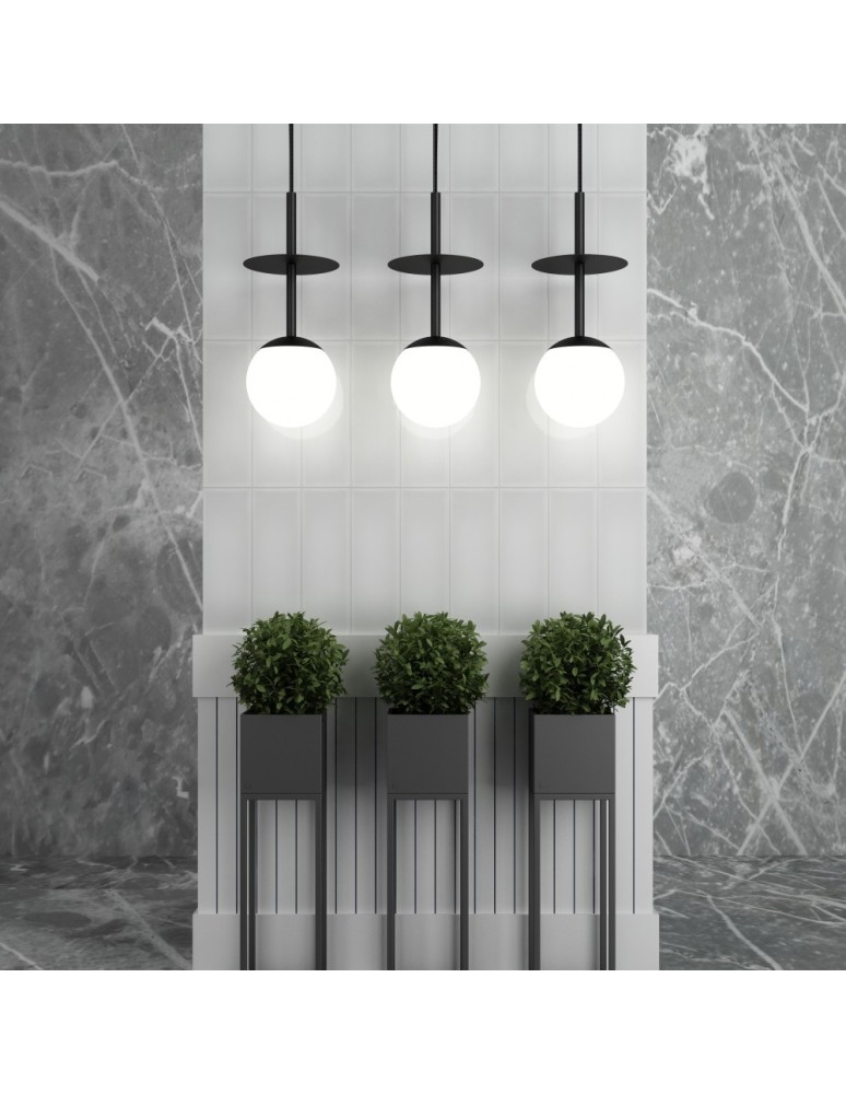 Pendant lamps spheres - UMMO PLAAT A black ceiling pendant lamp PLA122P0. - product kolory-swiatla.pl 5